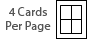 four cards per page icon